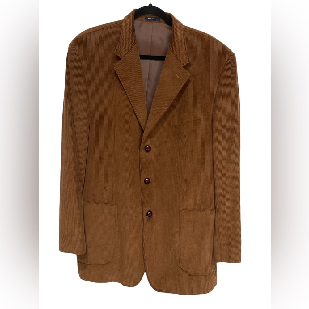 Roundtree And Yorke Vintage Corduroy Carmel Men’s Sport Jacket Blazer Sz 44L